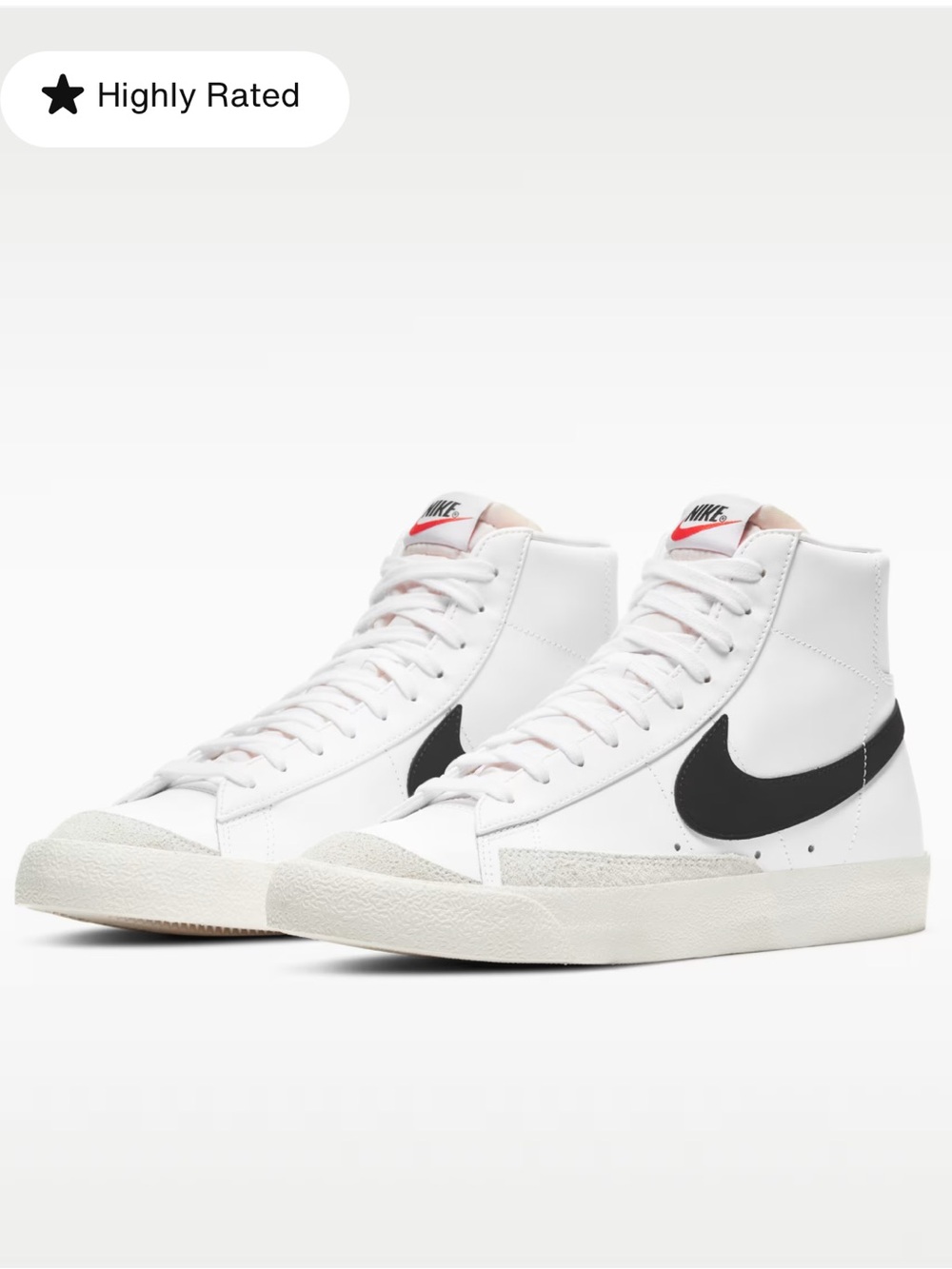 Nike Blazer Mid ‘77 Vintage White Black High Top Sneakers Women’s 10.5 Retro
